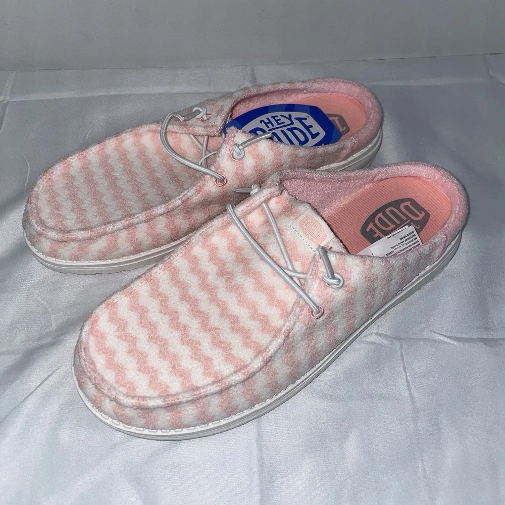 Hey Dude Wendy Slip Terry‎ Stripe Shoes Women's Size 6 NWOB